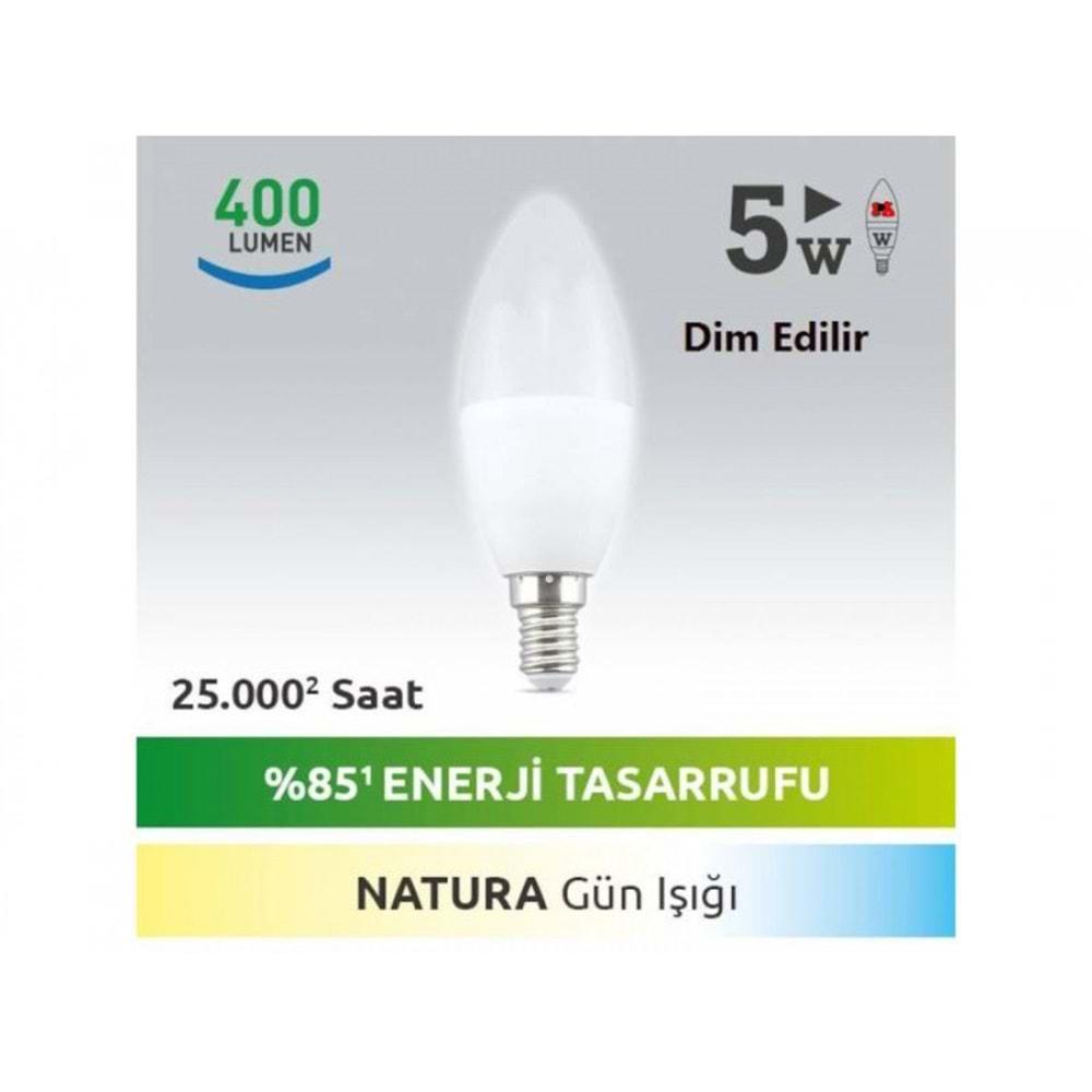 NextLed YE-DIM5W-N 5W 5 Watt Natural E14 Led Ampul Dimli