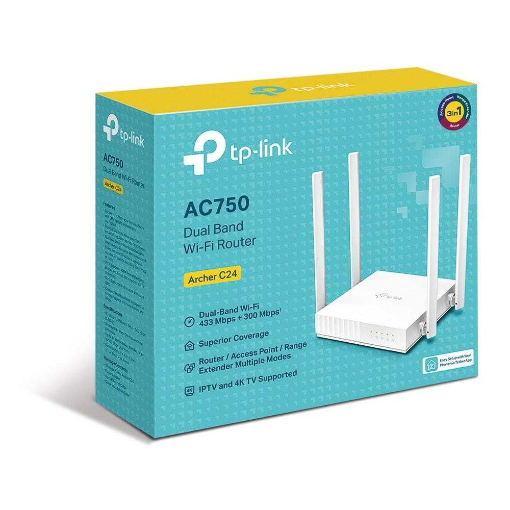 Tp-Link Archer C24 4 Port AC750 Dual-Band Wi-Fi Router