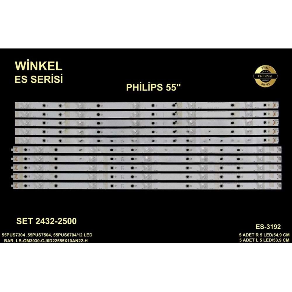 Winkel SET-2432/2500 Es Serisi 10 Parça Tv Bar Led (55PC09L) (55PC09R) (GJ0D22555X10AN22L1H) (TPT550J1) (QUBH84.K) (55PUS6203) (55PUS7304) (55PUS7504) (Takım)=Wkset-5412=Fully SET-3192