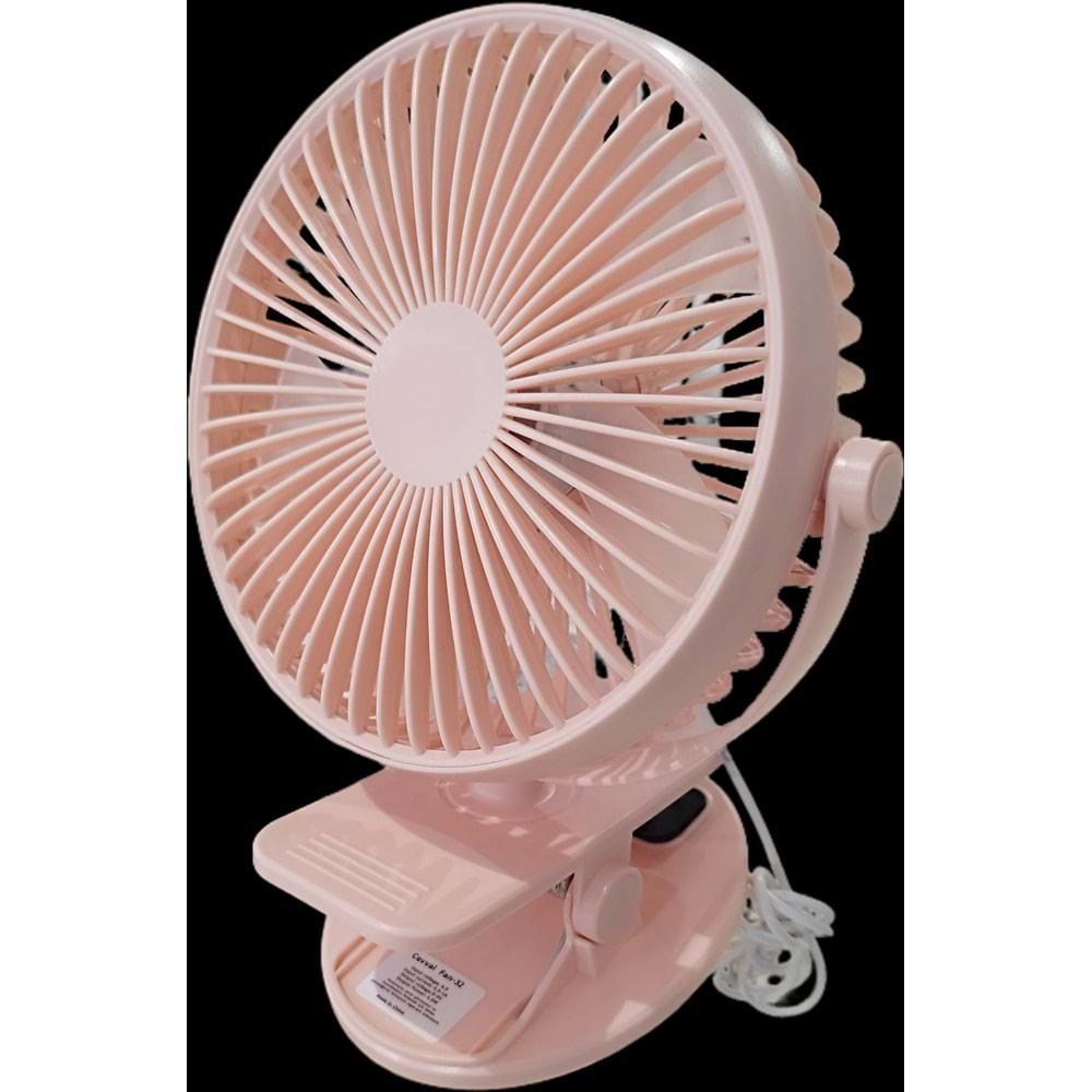 Cevval Fan-32 W-19 Kıskaçlı Masaüstü Fan