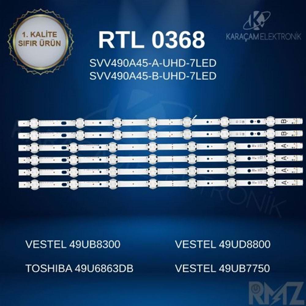 RTL-0368 (SET-2221) Vestel 49 /VESTEL 49UB8300 LED BAR, VESTEL 49UD8800 LED BAR, VESTEL 49UD8800 LED BAR, TOSHIBA 49U6863DB LED BAR , PHILIPS 49PUS6031 LED BAR, VESTEL 49UB7750 LED BAR, TOSHİBA 49U6763DAT LED BAR, (49PUS6031/12) (49UB8300) (49R6010U)