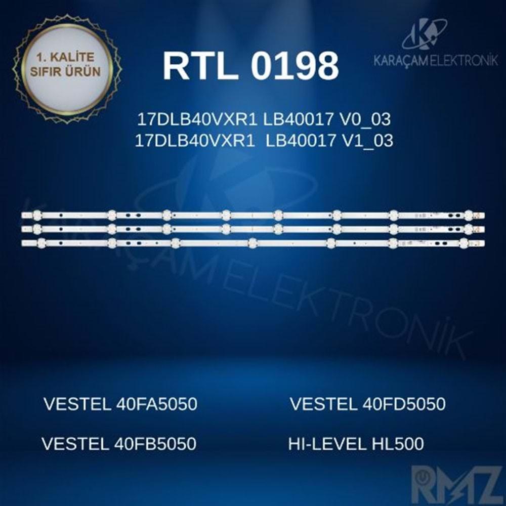 RTL-0198 (SET-2045) = (Fully SET-104) = (Wkset-5392) Vestel 40 /VESTEL 40FA5050 LED BAR , VESTEL 40FB5050 LED BAR , VESTEL 40FD5050 LED BAR , HI-LEVEL HL500 LED BAR ,