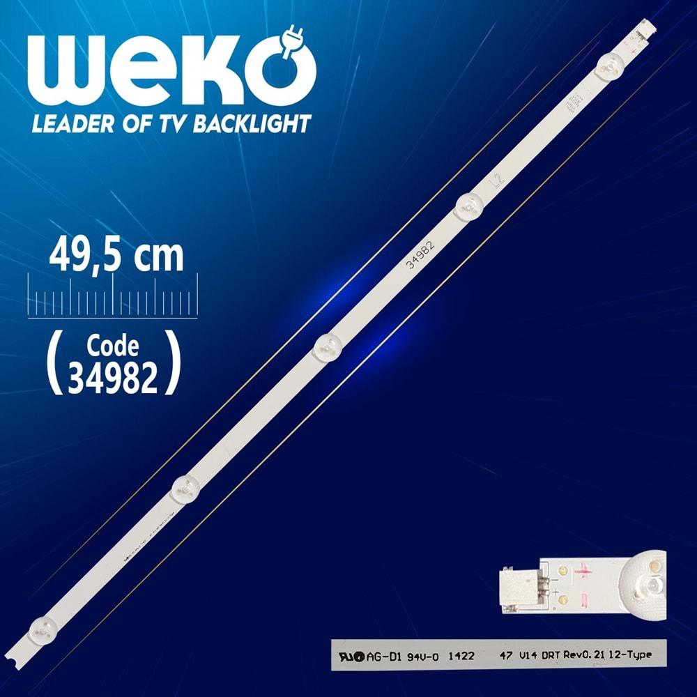 Weko 34982 Tv Ledi 49.3cm 5 LED (L2)4 47'' V14 DRT REV0.2 1 R1-TYPE=SET-2294=LED110=STL083/STL084/STL085/STL095=Tek Adet Satılır--47PFK6312, 47PFT6309, 47PFT5609-60, 47LA620S