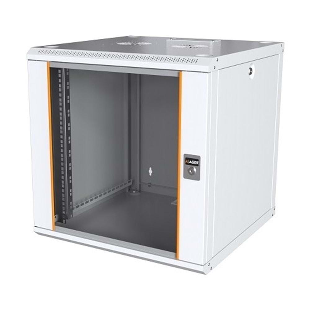 Ager AG-OB12U6060B2-D-A-M1 Montajlı Basic Outdoor Duvar Tipi Kabinet (Ön Metal Kapak İki Adet Kelebek Kilitli/D- B2 7035 Dış Ortam)