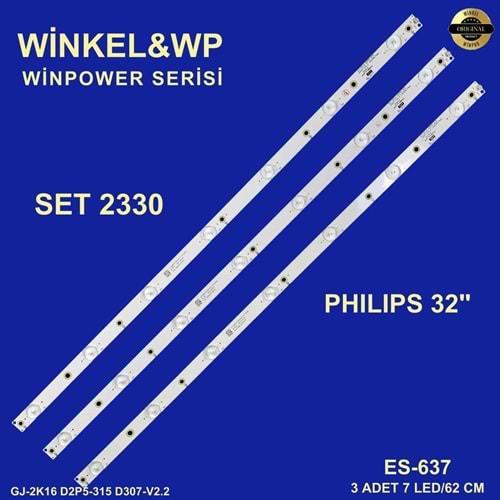 Winkel SET-2330 Es Serisi 3 Parça Tv Led (32PFK4101) (32PFS4132) (32PFK4201) (32PHS4131) (32PFT5501) (KDL32R330D) (32R300B) (32PHT4509) (32PFK5300) (32PFK4309) (32PHK4309) (Takım)=Mate LED54