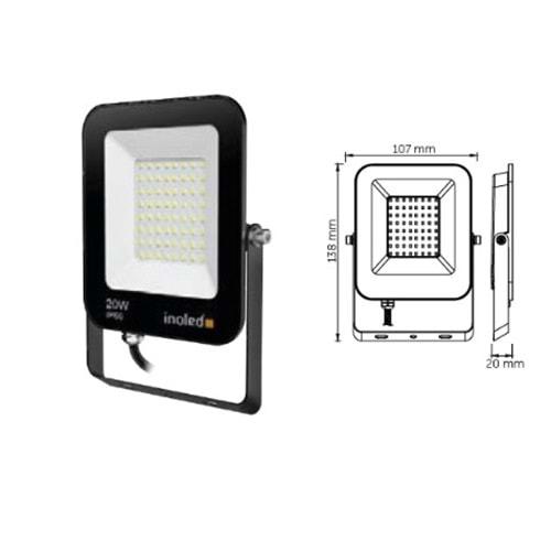 İnoled 7202-01 20 Watt Egra 6500K Beyaz Led Projektör