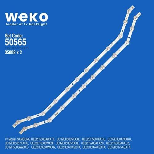 Weko Wkset-5565 35882X2 D3GE-320SM1-R2 2 ADET LED BAR (12LED) (UE32H5303)(UE32EH5007)(UE32EH5047)(UE325375)