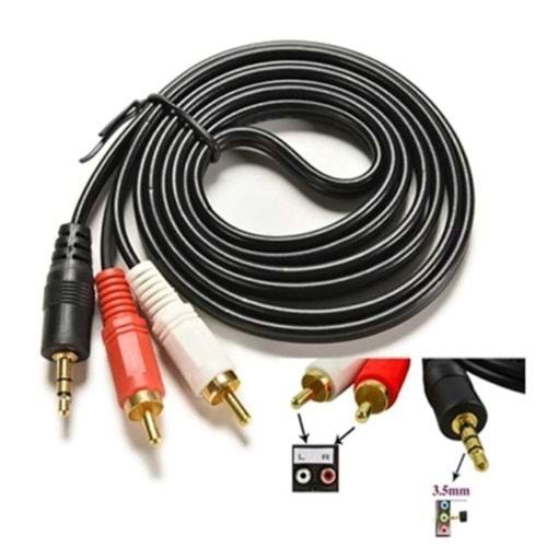 Forline FLT0096 2Rca 3.5mm Stereo Gold Ses Kablosu 1.5 Metre