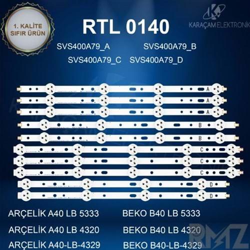 RTL-0140-U (SET-2044) Arçelik - Beko - Grundig 40 /ARÇELİK A40 LB 5333 LED BAR , ARÇELİK A40 LB 4320 LED BAR , ARÇELİK A40-LB-4329 LED BAR , BEKO B40 LB 5333 LED BAR, BEKO B40 LB 4320 LED BAR, BEKO B40-LB-4329 LED BAR,PHILIPS 40PFL3107 LED(WKSET-5328