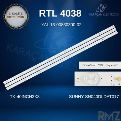 RTL-4038 (SET-2026) Sunny 40 /TK-40INCH3x8 skyworth, YAL 13-00830300-02, SUNNY SN040DLDAT017-ABFM Led Bar