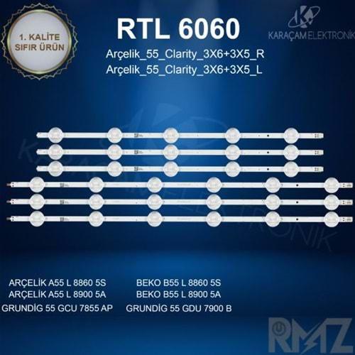 RTL-6060 = (SET-2321) Arçelik - Beko - Grundig 55 /A55L 8860 5S LED BAR, BEKO B55L 8860 5S LED BAR, BEKO B55L 8900 5A LED BAR, ARÇELİK A55L 8900 5A LED BAR,GRUNDİG 55 GCU 7900B LED BAR