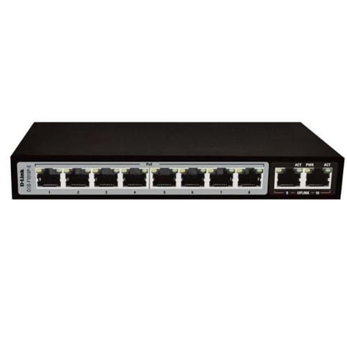 D-Link DES-F1010P-E/E 8 Poe 2 Uplink 10 PORT 10/100 Base-T Long Range 250m POE+ Surveillance 96W SWİTCH