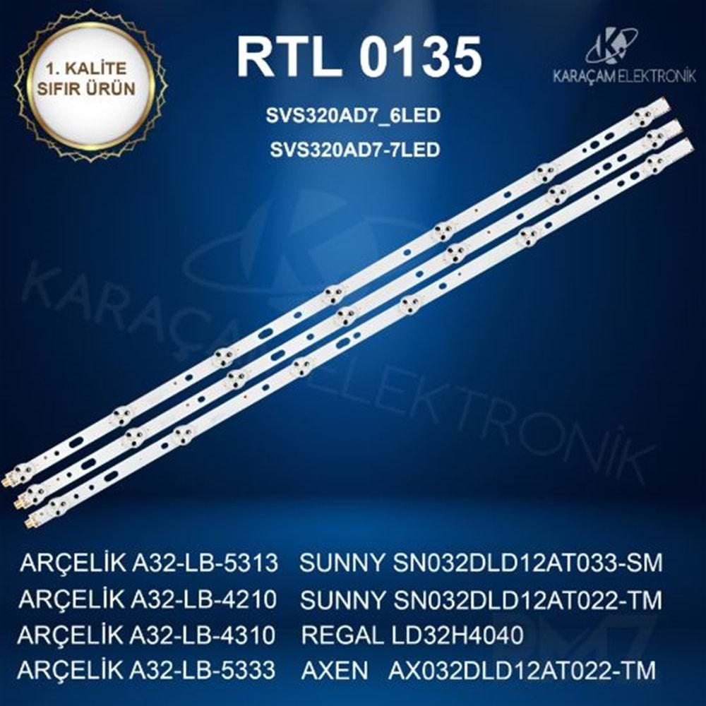 RTL-0135 Arçelik - Beko - Grundig 32 /ARÇELİK A32-LB-5313 LED BAR, ARÇELİK A32-LB-4210 LED BAR, SUNNY SN032DLD12AT033-SM LED BAR, ARÇELİK A32-LB-4310 LED BAR