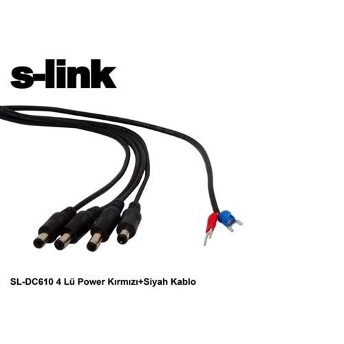S-link SL-DC610 4 Lü Power Kırmızı+Siyah Kablo