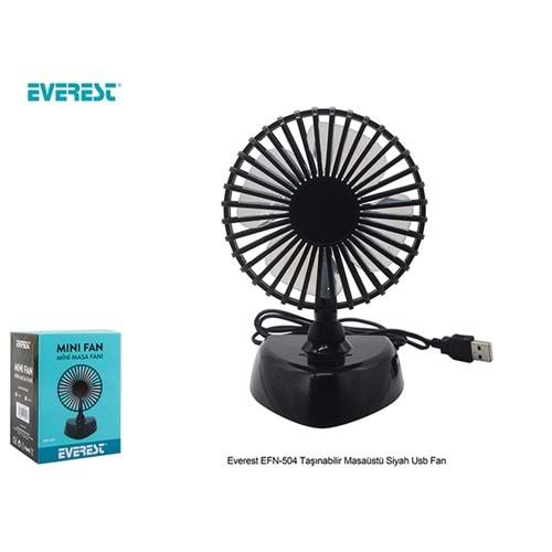 Everest EFN-504 Taşınabilir Masaüstü Siyah Usb Fan