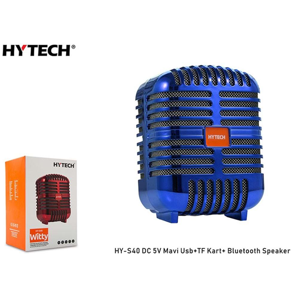 Hytech HY-S40 Mavi Usb+TF Kart DC 5V Bluetooth Speaker