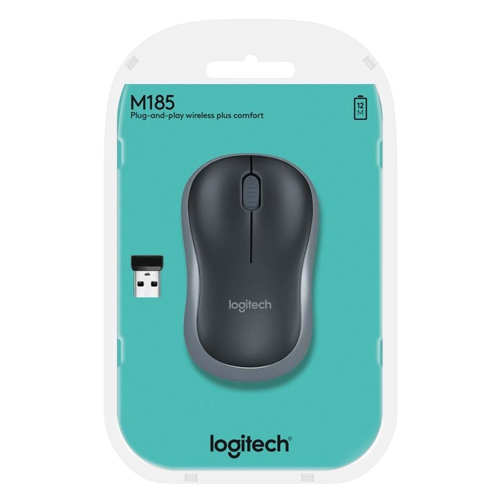 Logitech M185 Usb Alıcılı Kompakt Gri Kablosuz Mouse - 910-002235