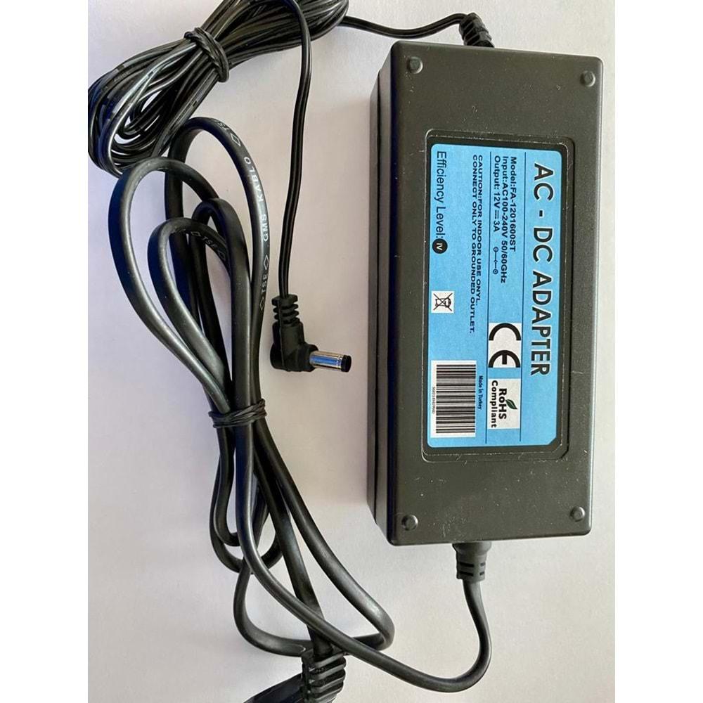 Alpa DTC12-3M 12 Volt 3 Amper Masa Tipi Adaptör