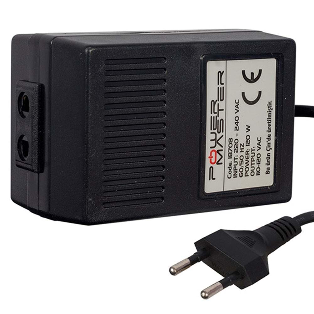 Powermaster PM-18708 220 Volt-110 Volt 120 Watt AC-AC Dönüştürücü Adaptör