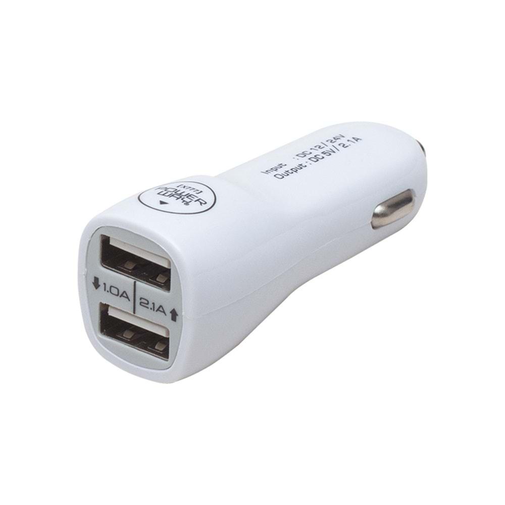 Powerway X-777 Çift Usb'li 2.1 Amper Çakmaklık Araç Şarj Cihazı