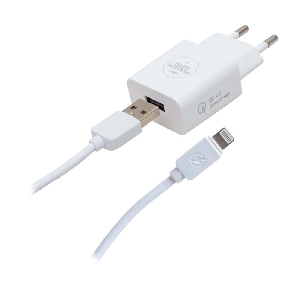 Powerway X-907 5 Volt 3000 mA Hızlı Şarj Başlık Adaptörü - iPhone Kablo