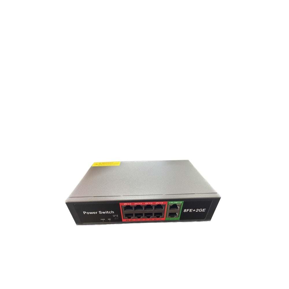 Rose PR-830G 8+2 Poe 10/1000MBPS Gigabit Switch Hub
