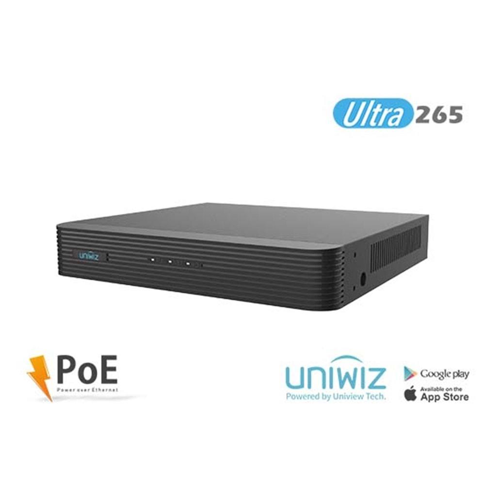 Uniwiz NVR-104E2-P4 4 Kanal 4 Port Poe NVR Kayıt Cihazı
