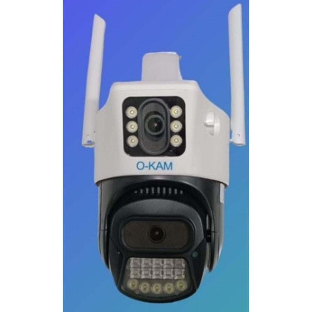 O-KAM Pro 6015 6MP Dual Lens 3.5 inch Dual Screen Image, 15Pcs Leds Dual Light Wifi PTZ Kamera