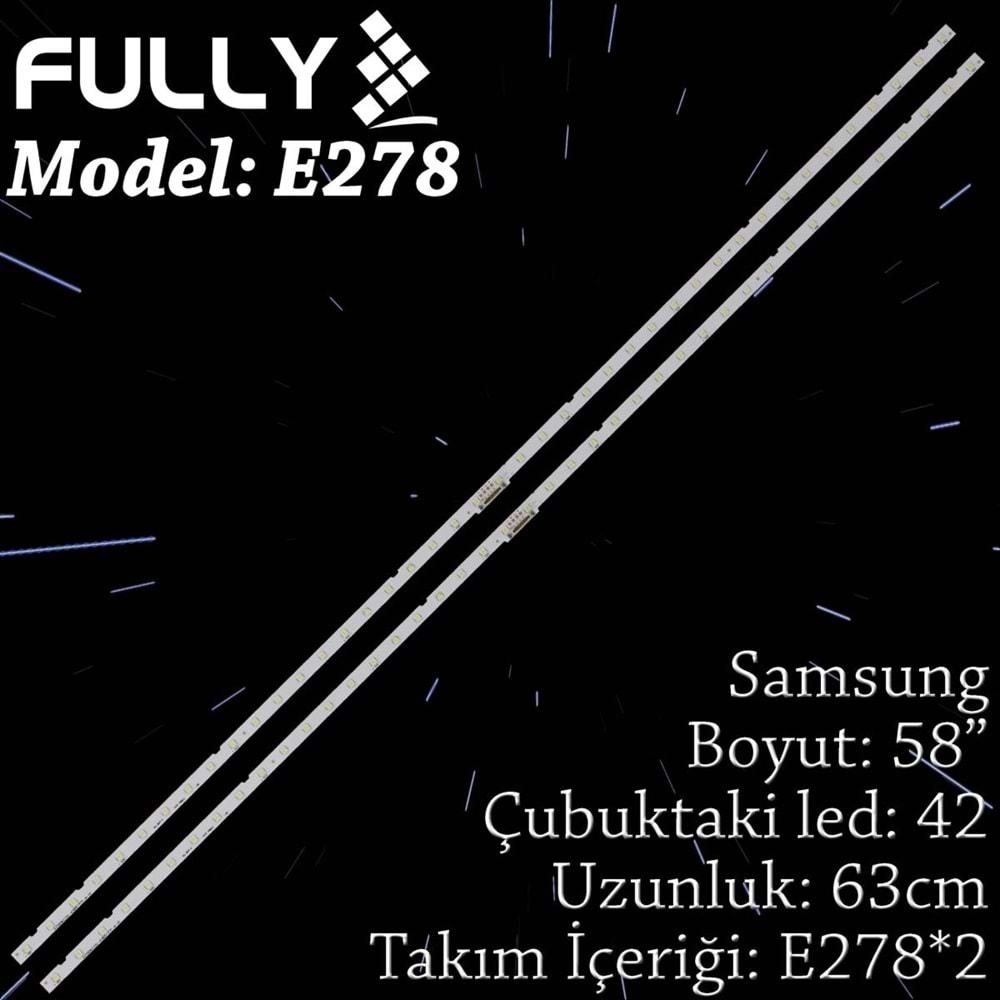 Fully ELED-278 SAMSUNG 58 INC UE58NU7100, UE58RU7100, LM41-00632A, BN96-46866A 2 ADET TV LED BAR