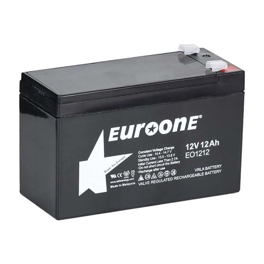 Euroone EO-1212 12 Volt 12 Amper Bakımsız Kuru Akü (151 X 98 X 95 MM)