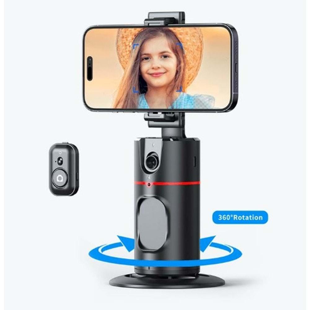 Torima P02 Profesyonel 360 Derece Gimbal Öz Çekim Telefon Sabitleyici Video Çekimi Siyah