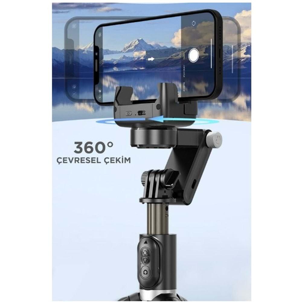 Torima Q18 Siyah Gimball Led Işıklı Kumandalı Çok Amaçlı Tripod Selfie Çubuğu