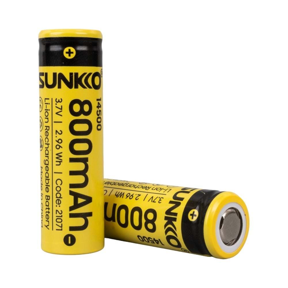 Sunkko 21071 3.7 Volt 800 Mah 14500 Şarj Edilebilir Pil