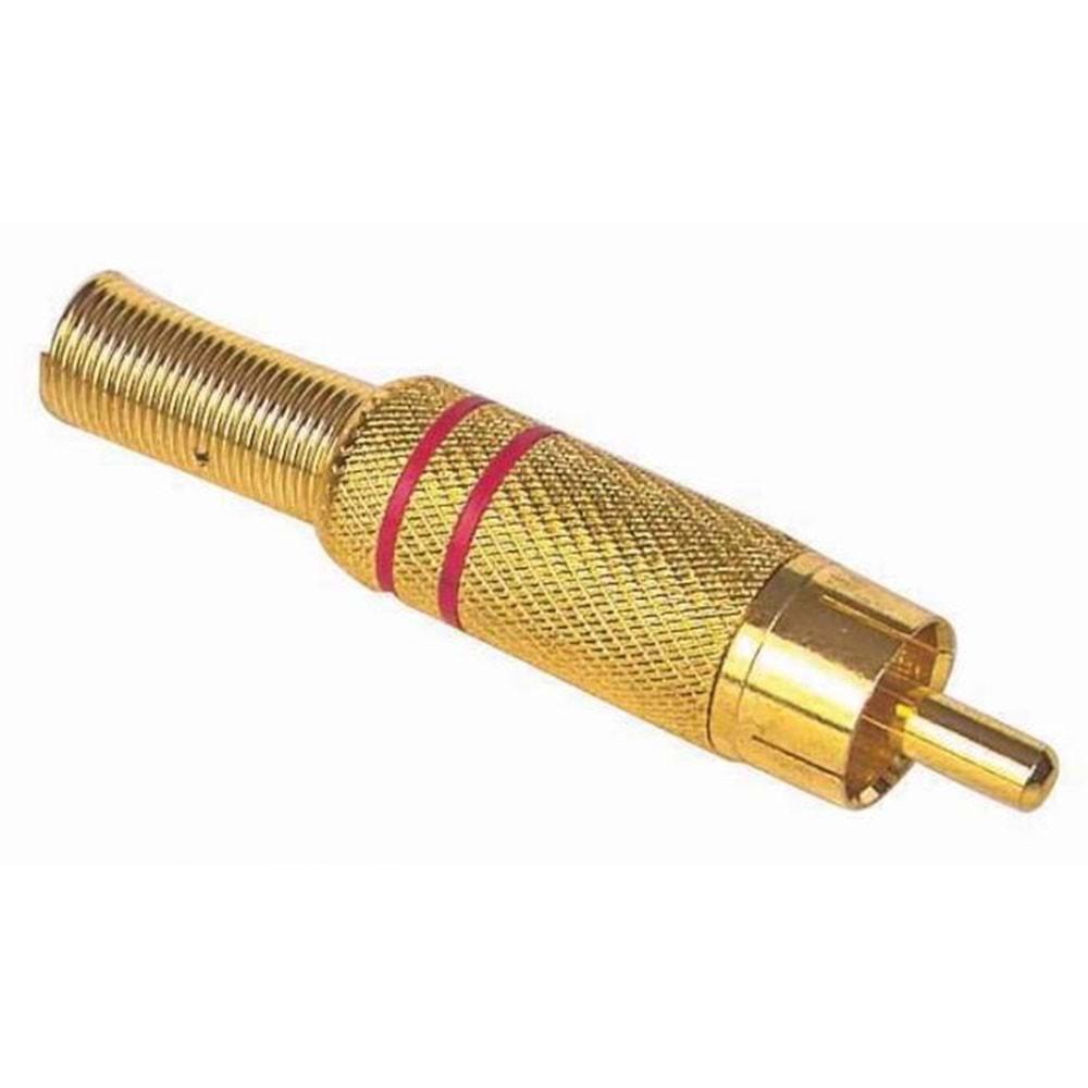 Powermaster 1290 Tos Rca Erkek/Kırmızı Çizgili Gold Fiş