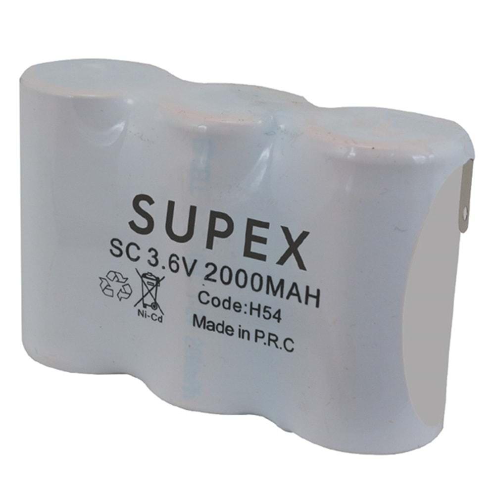 Supex SP2000SC-3Y 3.6 Volt 2000 mAh 3 Lü Yan Yana Süpürge Pili