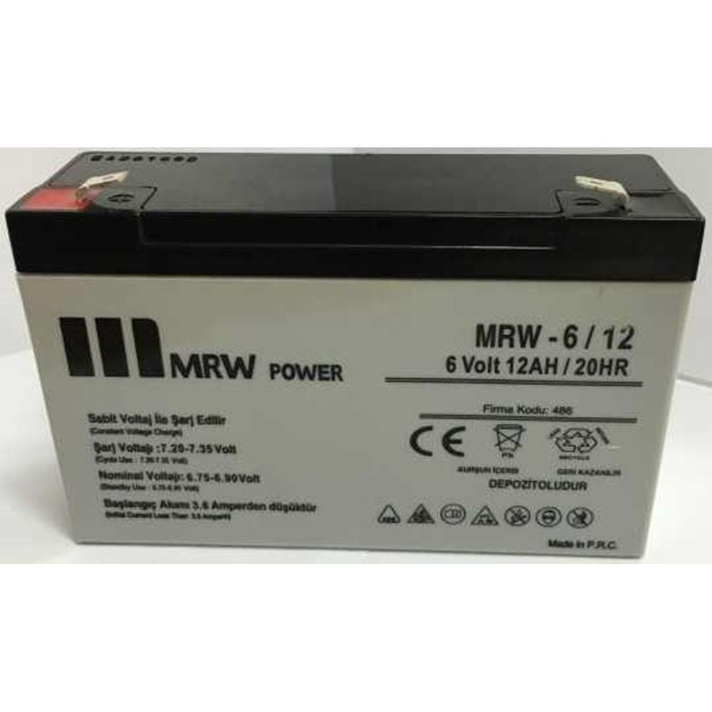 Mrw Power MRW-6/12 6 Volt 12 Amper Kuru Akü
