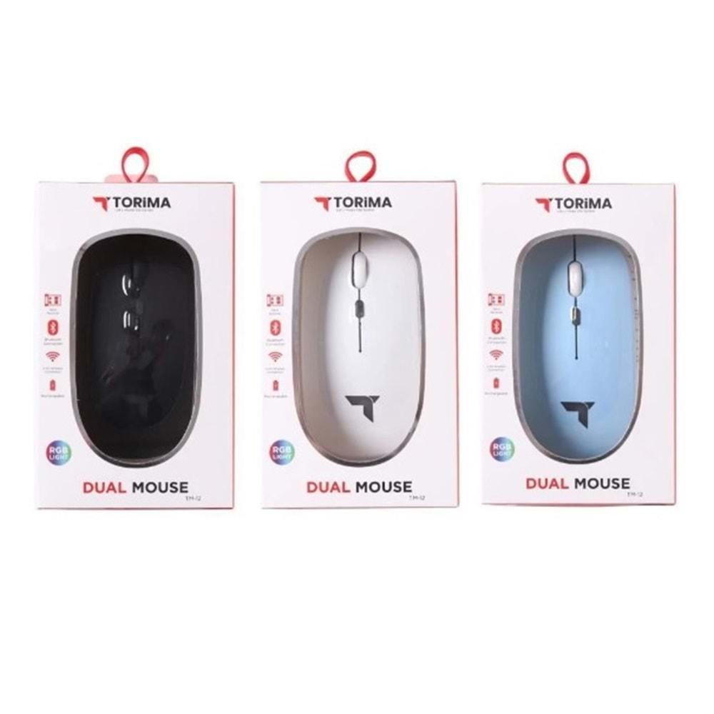 Torima TM12 Ergonomik Rgb Işıklı Kablosuz Siyah Optik Mouse