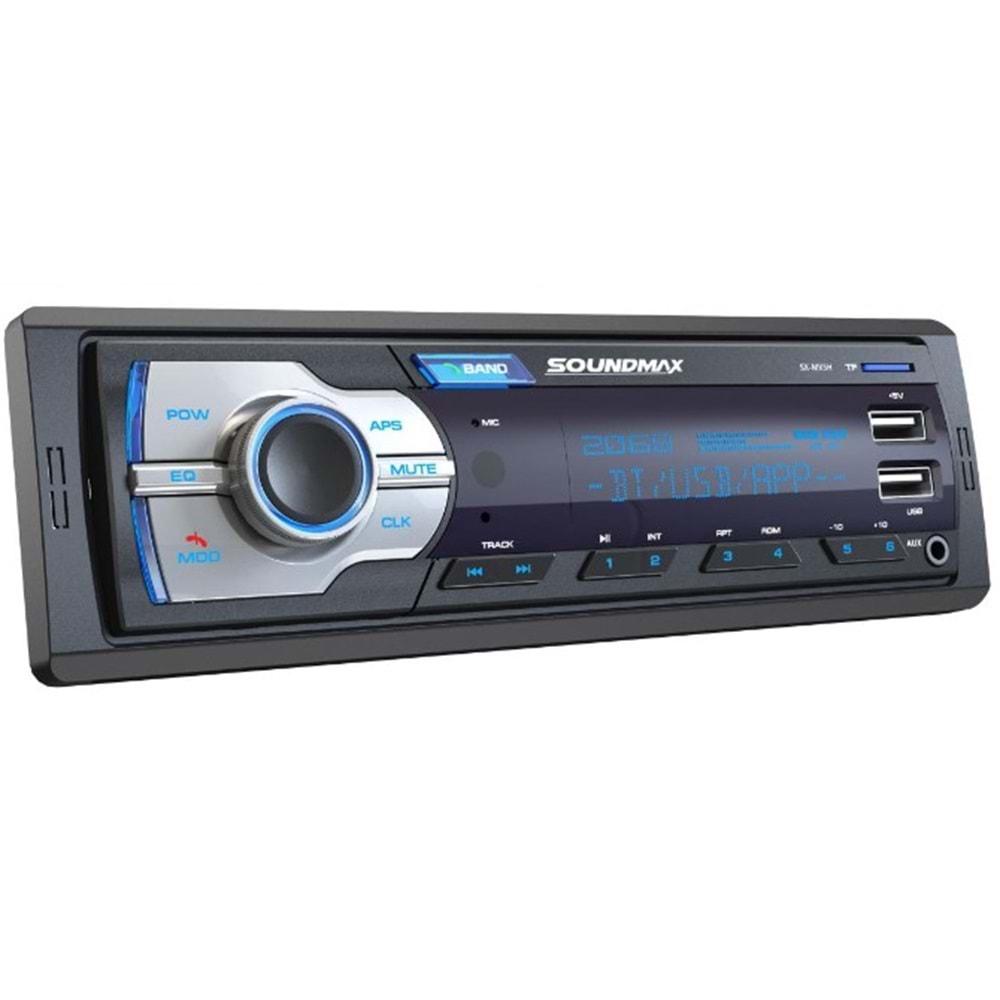 Soundmax SX-MX5H 4x50 Watt Çift Usb + Aux + Fm + Bluetooth Oto Teyp