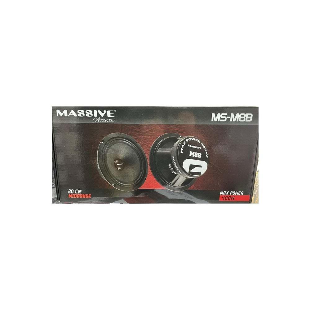 Massive MS-M8B 20 Cm Midrange 400 Watt Max Power + 150 Watt RMS Power 2 Li Paket Halinde