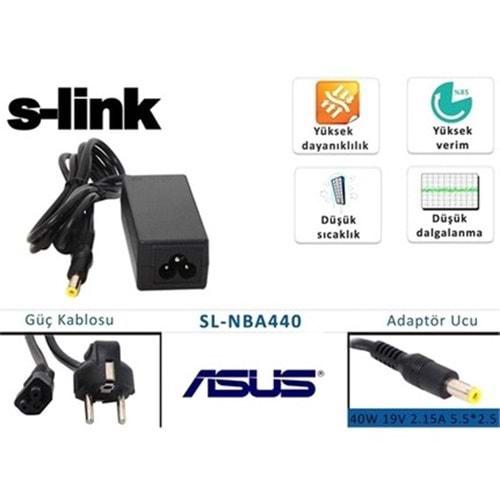 S-link SL-NBA40 40W 19V 4.74A 5.5*2.5 Asus Notebook Standart Adaptör