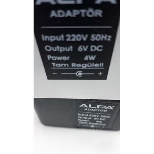 Alpa ADR04-DC6V 4 Watt 6 Volt Tam Regüleli DC Adaptör