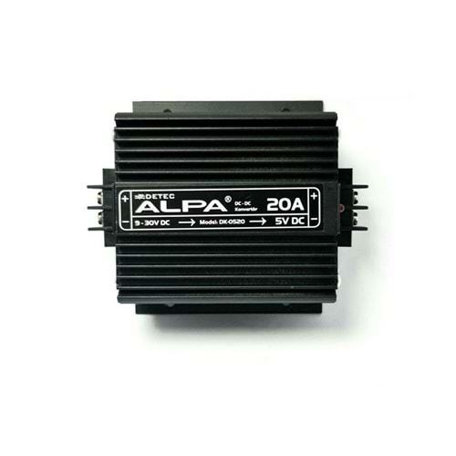 Alpa DK-0520 9-30 Volt Arası Giriş - 5 Volt Çıkış 20 Amper Dönüştürücü Adaptör