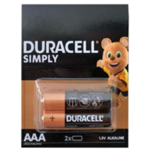 Duracell 1.5 Volt Kalem Pil AAA Kartela 2 Li Paket Halinde