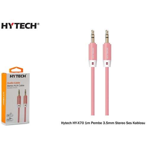 Hytech HY-X70 1m Pembe 3.5mm Stereo Ses Kablosu Aux Kablo
