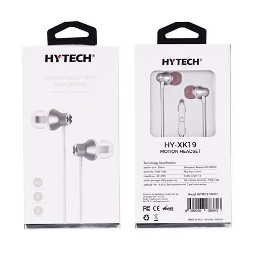 Hytech HY-XK19 Beyaz Kulak İçi Mikrofonlu Kulaklık