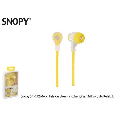 Snopy SN-C12 Mobil Telefon Uyumlu Kulak içi Sarı Mikrofonlu Kulaklık