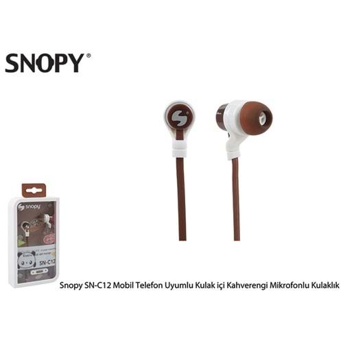 Snopy SN-C12 Mobil Telefon Uyumlu Kulak içi Kahverengi Mikrofonlu Kulaklık