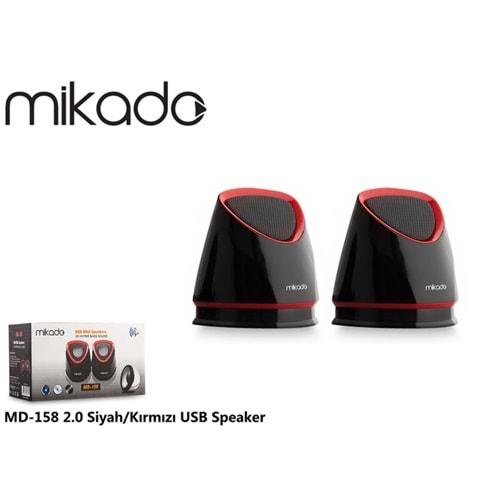Mikado MD-158 2.0 Siyah/Kırmızı Usb Speaker