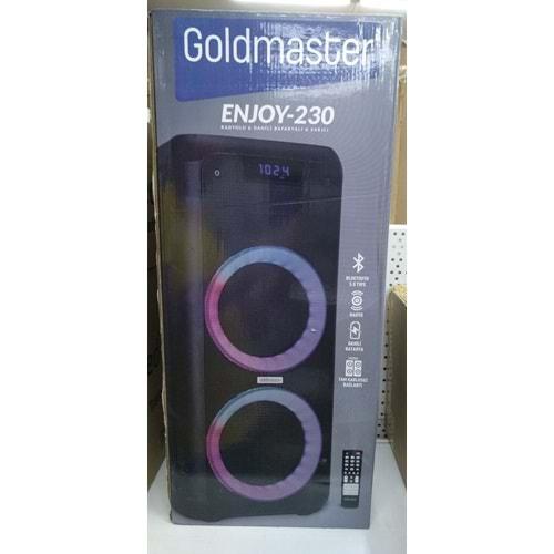 Goldmaster Enjoy-230 2x25 Watt 5.0 Tws Bluetooth+Usb+Sd+Fm+Aux+ Çift Mikrofon Girişli Radyolu Uzaktan Kumandalı Ses Sistemi