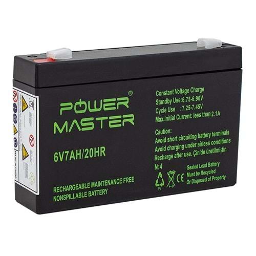 Powermaster 7823 6 Volt 7 Amper Kuru Akü (150 X 50 X 94 mm)